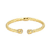 10K Yellow Gold Rope Cable Bangle With CZ - Johnny Dang & Co