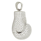 Sterling Silver with CZ High Polished Boxing Glove - Hollow - Johnny Dang & Co