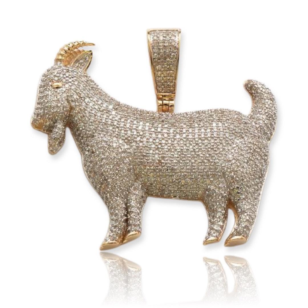10KY 1.85CTW DIAMOND GOAT PENDANT - Johnny Dang & Co
