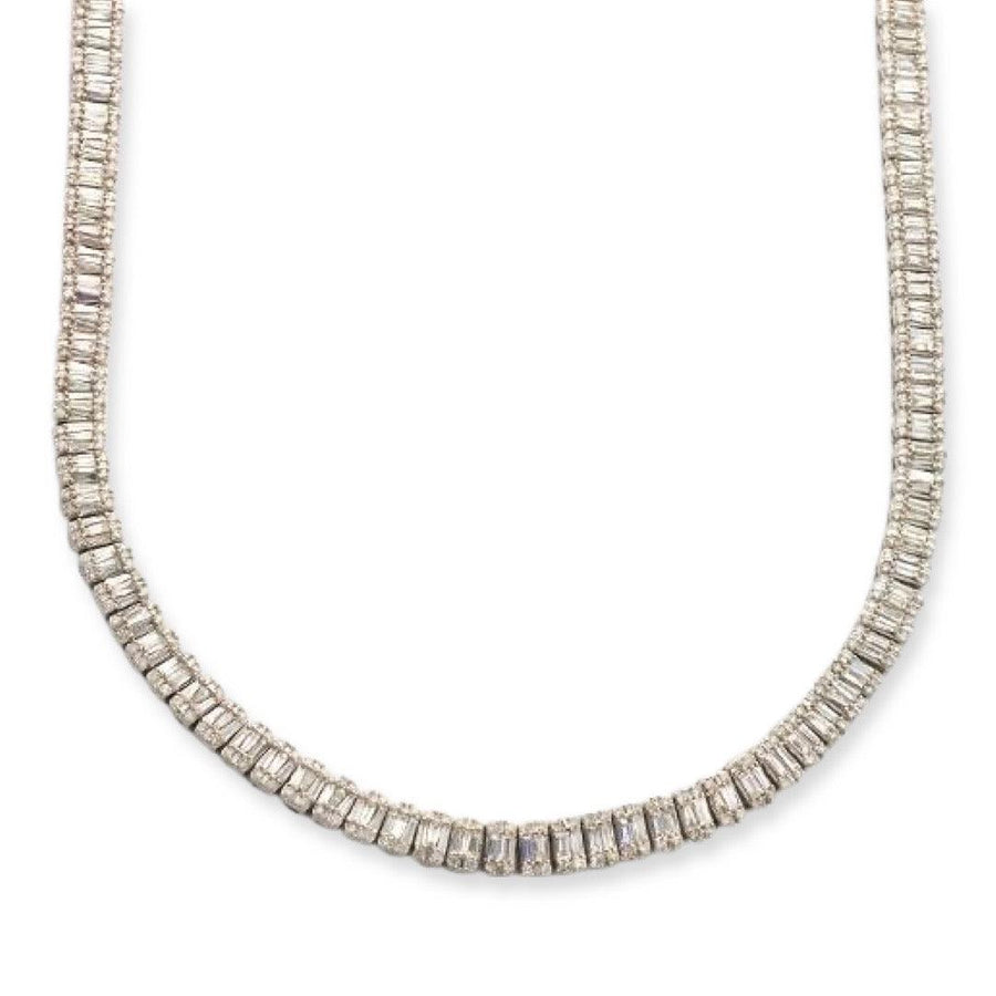 14KW 21.50CTW BAGUETTE DIAMOND SQUARE CLUSTER - Johnny Dang & Co