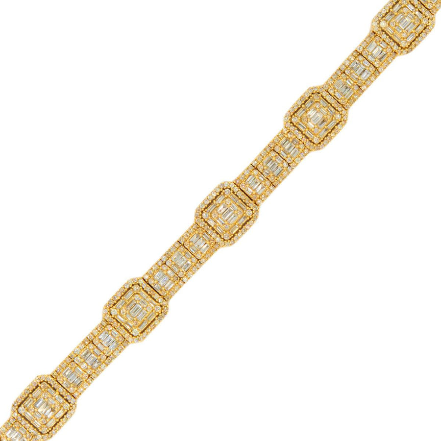 14KY 8.50CTW BAGUETTE DIAMOND SQUARE CLUSTER 8