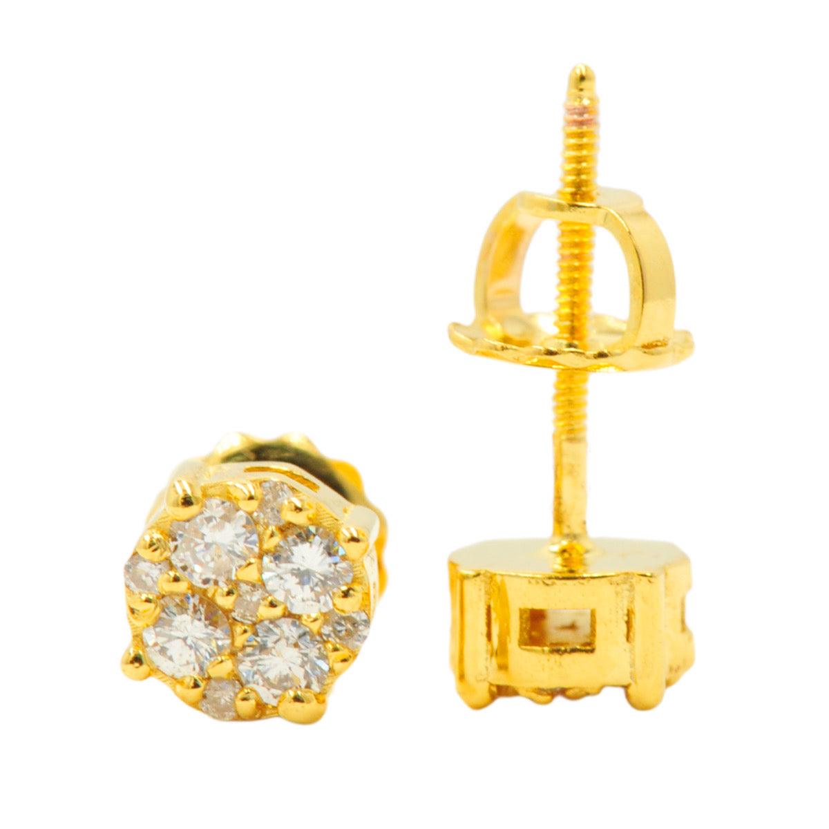 Custom 0.35CT Diamond Cluster / Flower Earrings - Johnny Dang & Co