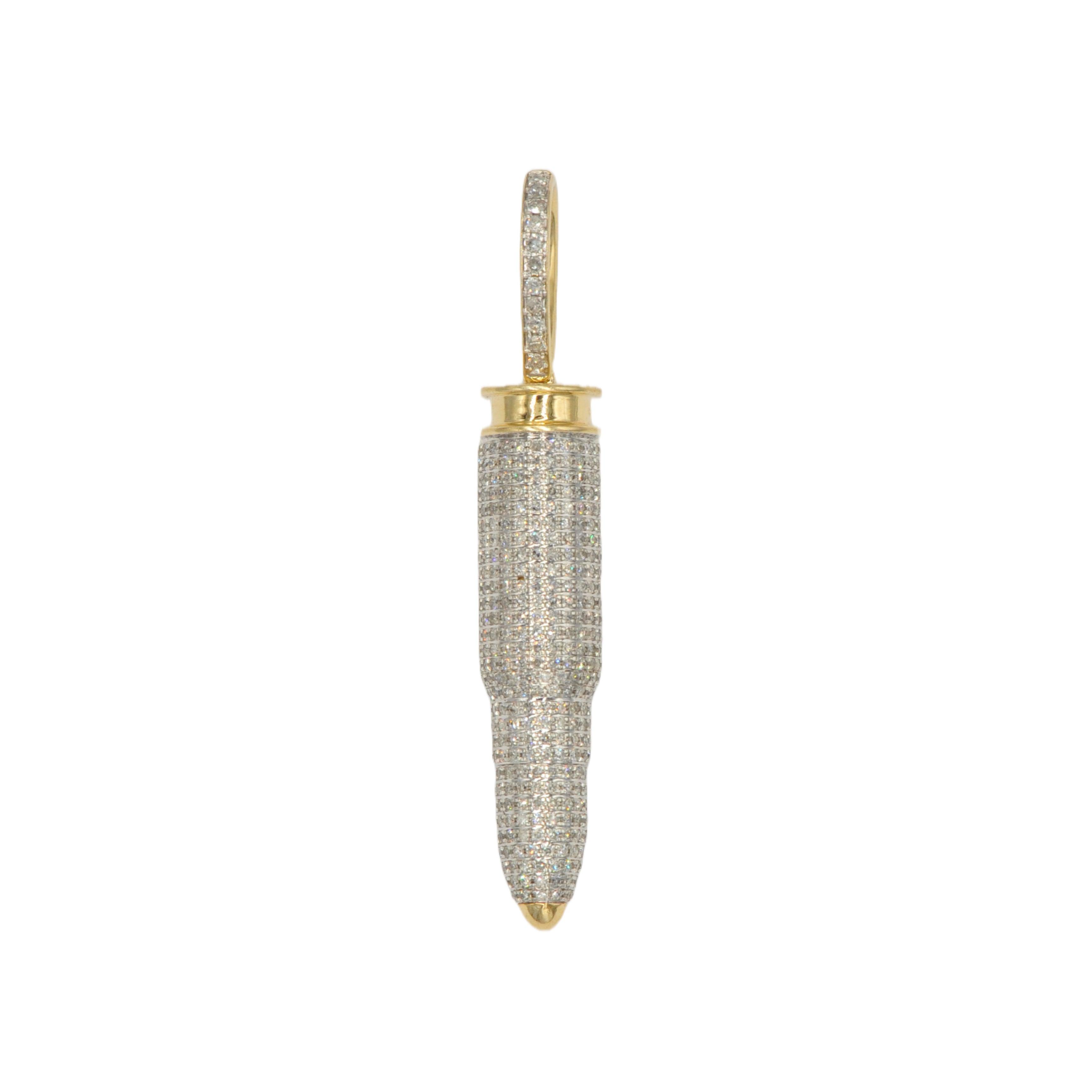 10k Yellow Gold Bullet Case Pendant 1.54ct - Johnny Dang & Co