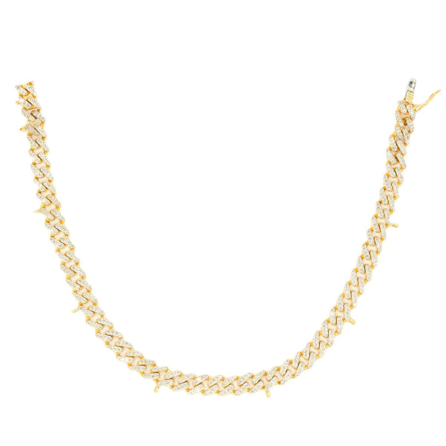 10k Gold 1.00ctw Diamond Link Charm Bracelet 7.5