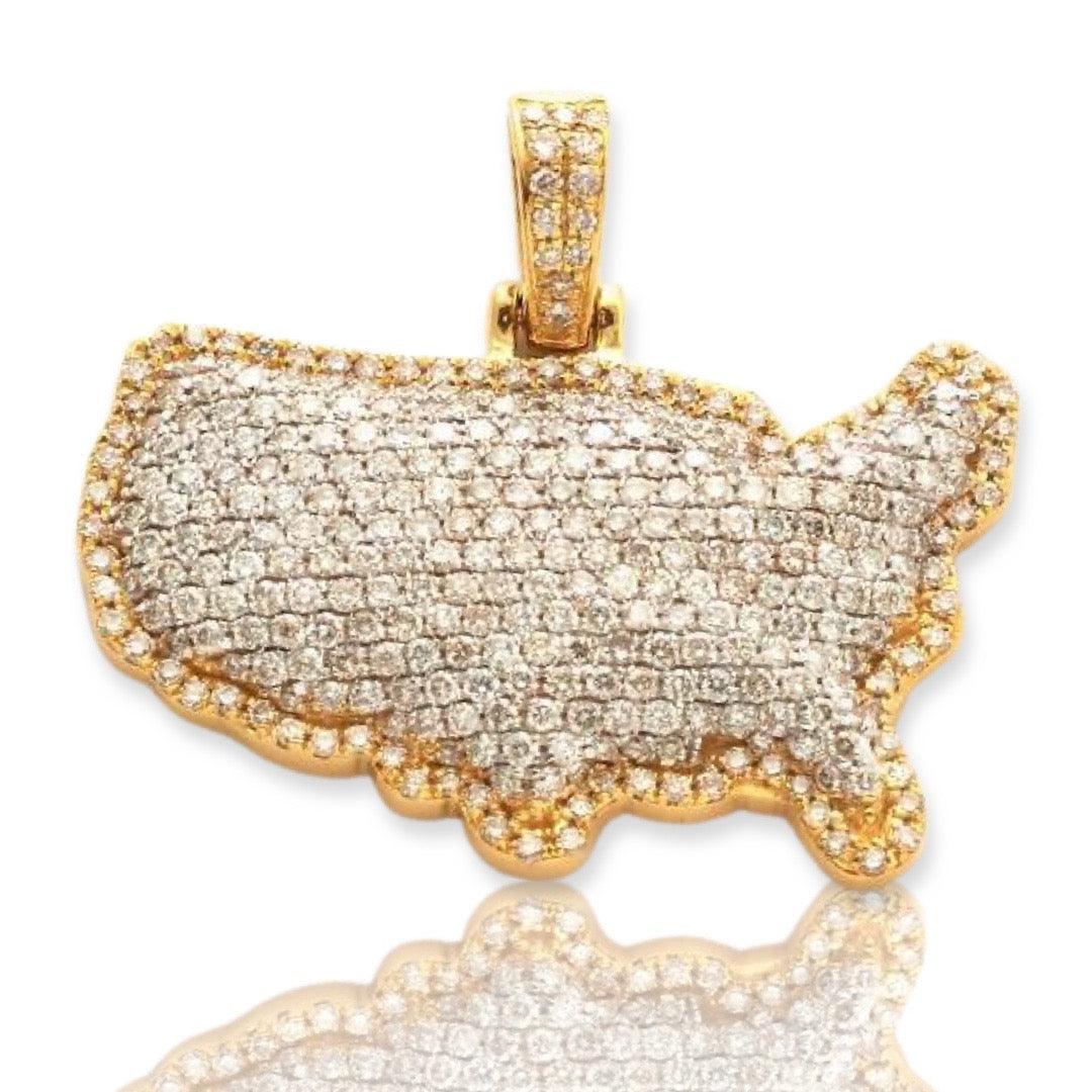 10KY 1.50CTW DIAMOND COUNTRY PENDANT - Johnny Dang & Co