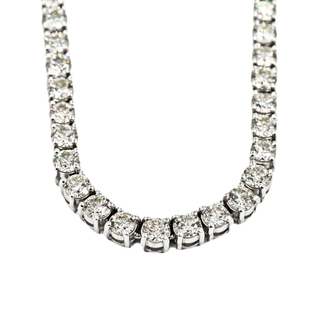 Tennis Chain 10k White Gold 30 pointer Si Diamonds 22inches - Johnny Dang & Co