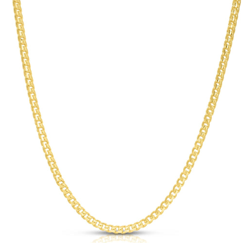 14K Gold 5.3mm Semi-Solid Square Franco Chain