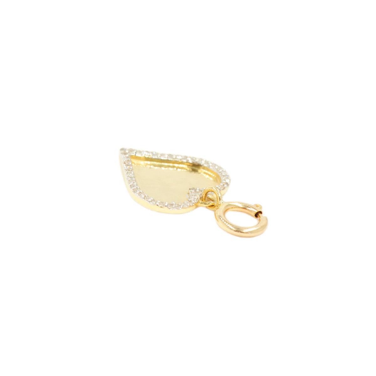 10k Yellow Gold 'Diamond Border Heart' Charm - 10008 - Johnny Dang & Co