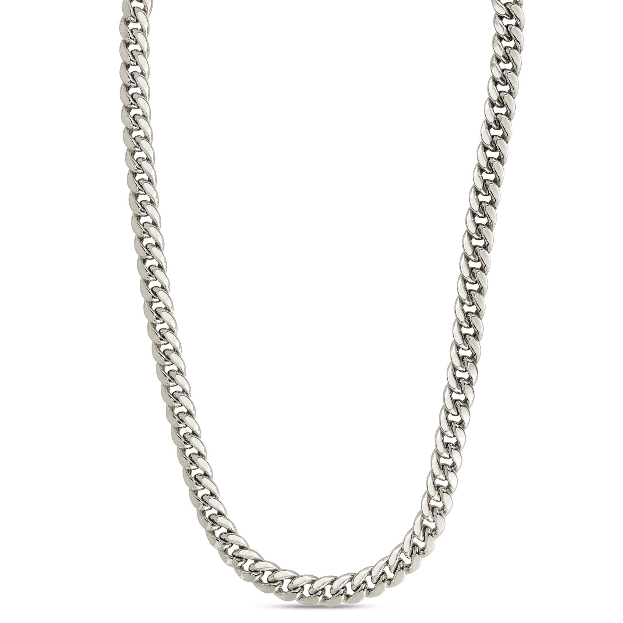 10k White Gold 6.5mm Semi-Solid Classic Miami Cuban 24 Inches - Johnny Dang & Co
