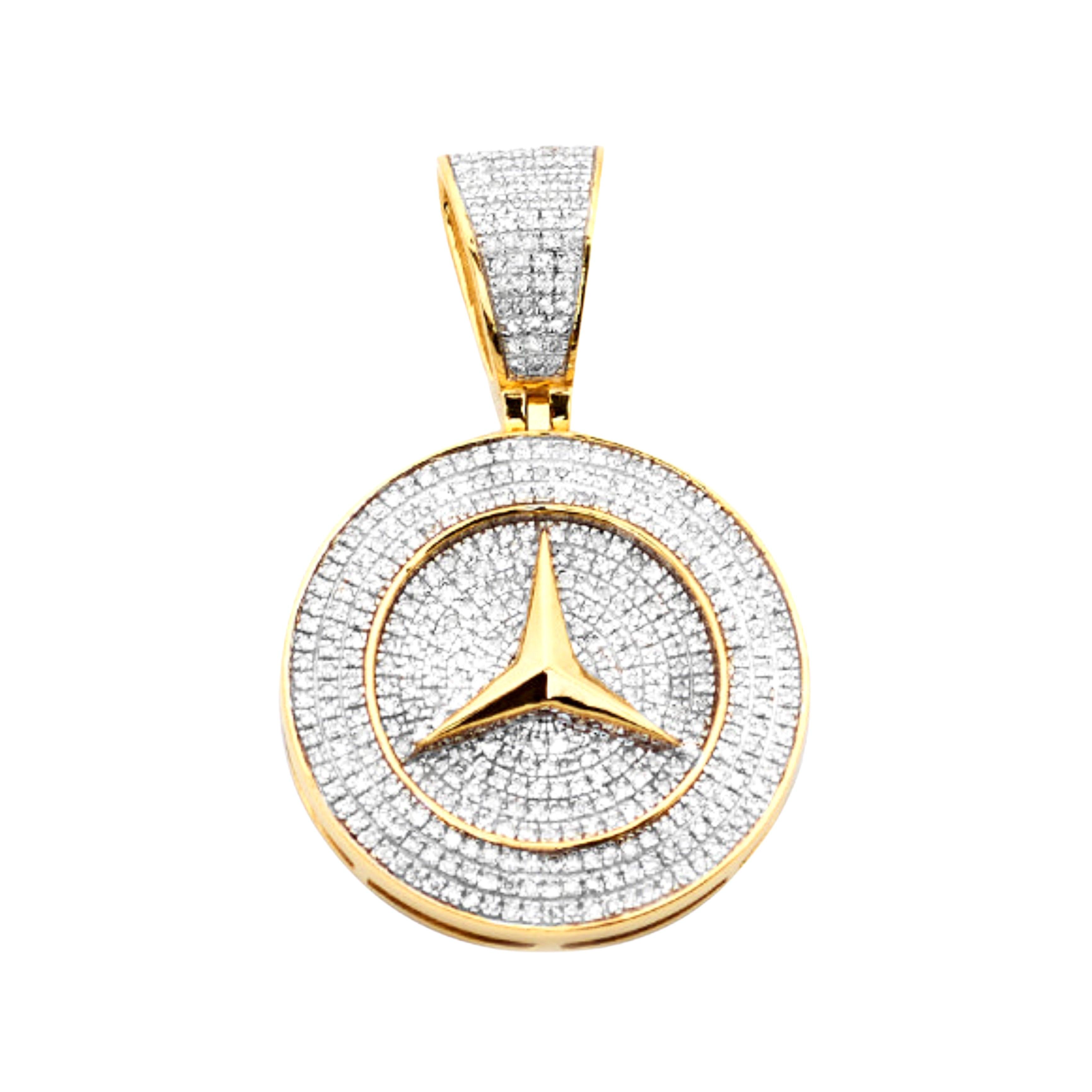 10KY 1.05CTW DIAMOND TRI-STAR AUTOMOBILE PENDANT - Johnny Dang & Co