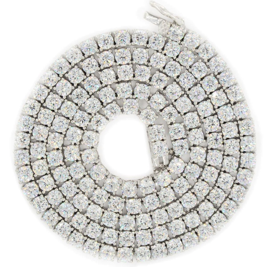 CZ SILVER TENNIS CHOKER 18