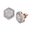 10KR 1.50CTW DIAMOND 6-SIDED DOME EARRINGS - Johnny Dang & Co