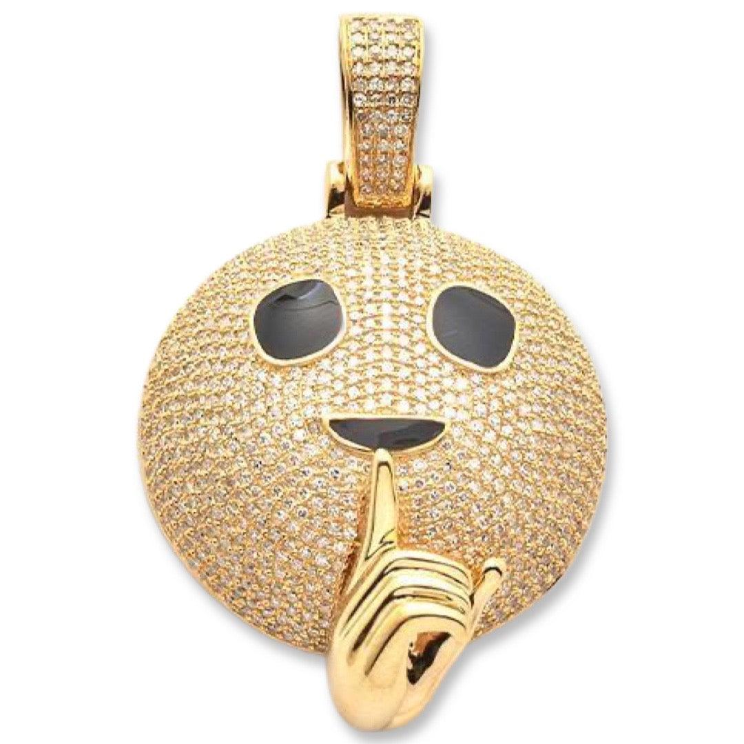 10KY 1.65CTW DIAMOND 'SHHHH' EMOJI PENDANT - Johnny Dang & Co