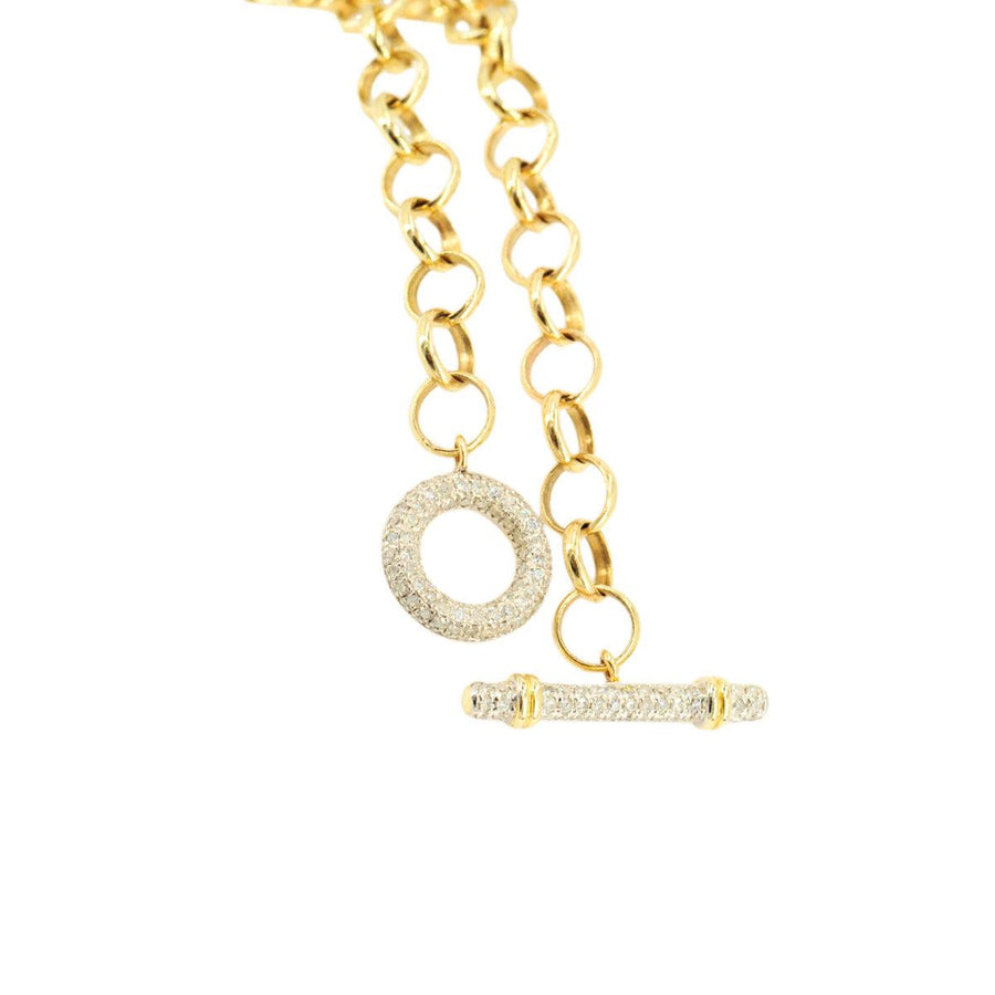 10k Gold 0.45ctw Diamond Charm Bracelet 7.5