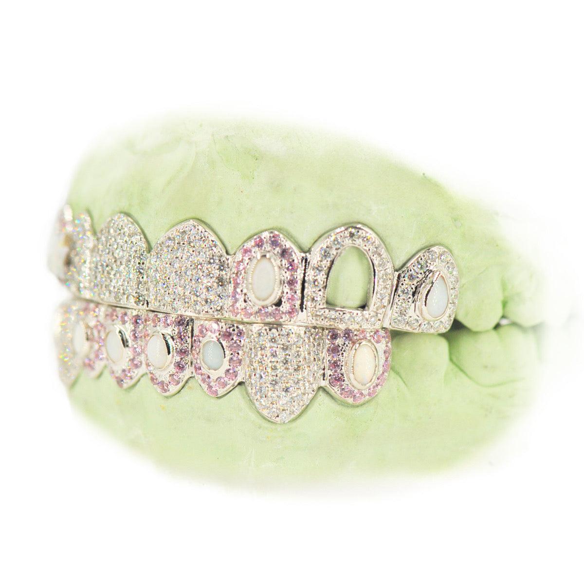 8 Top/ 8 Bottom Shooting Star Opal and Honeycomb Grillz - Johnny Dang & Co