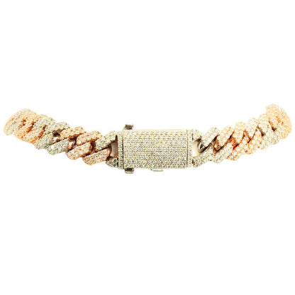 10k 2-Tone White and Rose Gold 28ctw Solid Miami Cuban Chain 22" - Johnny Dang & Co