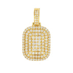 10k Yellow Gold 4 Level Raised Diamond Tag Pendant 1.37ct - Johnny Dang & Co