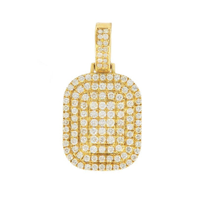 10k Yellow Gold 4 Level Raised Diamond Tag Pendant 1.37ct - Johnny Dang & Co