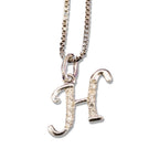 MINI SCRIPT LETTERS SILVER 925 WHITE GOLD PLATED - Johnny Dang & Co