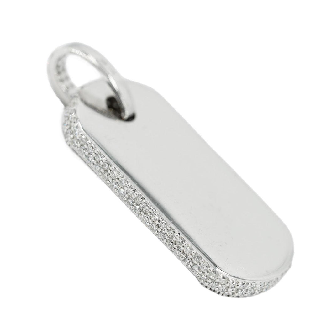 14KW 6.75CTW DIAMOND DOGTAG PENDANT FULLY ICED - Johnny Dang & Co