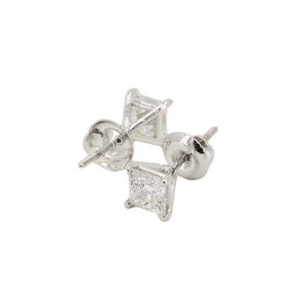 Custom 1.50ctw Princess Cut Diamond Stud Earrings - Johnny Dang & Co