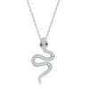 Sterling Silver CZ Snake Necklace - Johnny Dang & Co