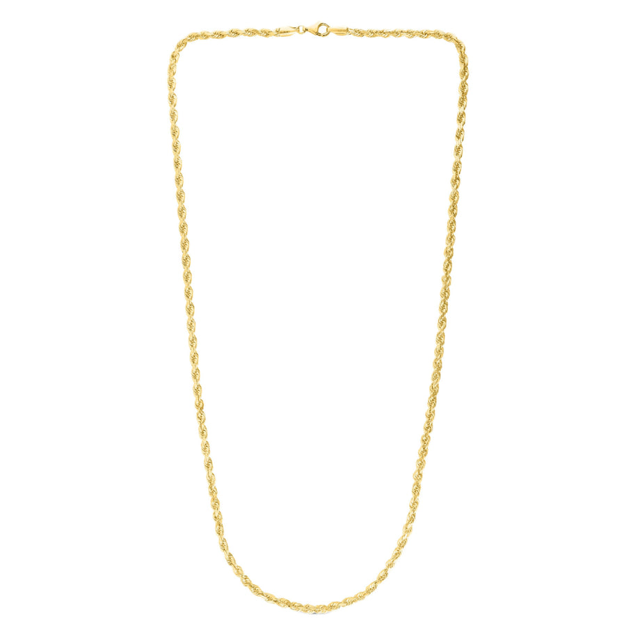 10k Yellow Gold 4.0mm Solid Diamond Cut Royal Rope Chain - Johnny Dang & Co