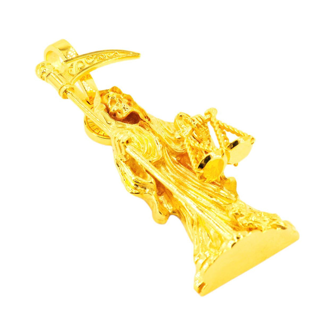 14k Gold Custom JD&CO Exclusive 3D Grim Reaper Santa Muerte Pendant - Johnny Dang & Co