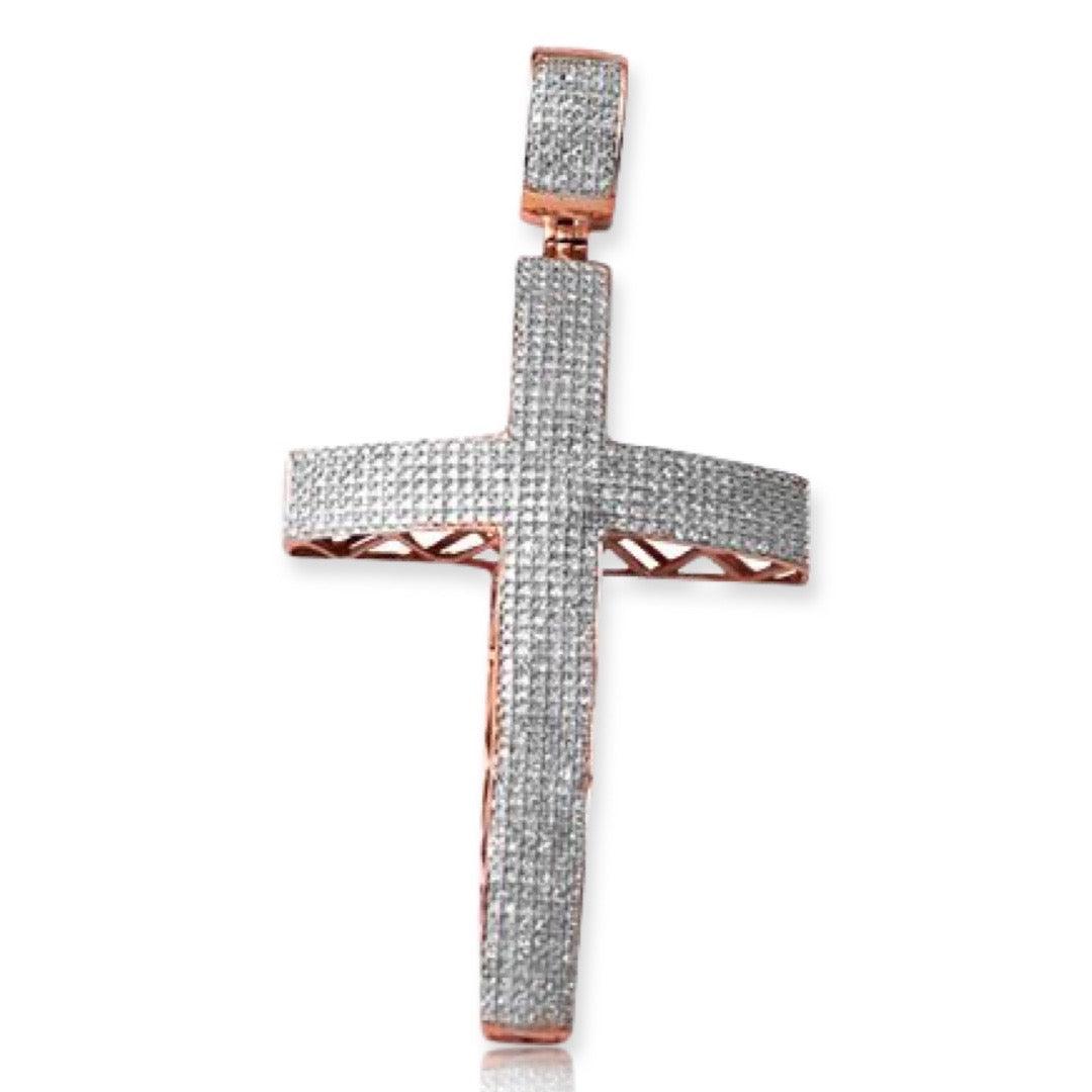 10KR 1.15CTW DIAMOND DOME MICROPAVE CROSS - Johnny Dang & Co