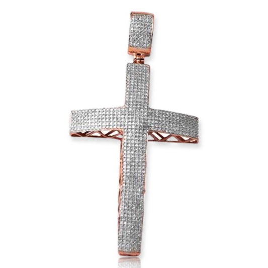 10KR 1.15CTW DIAMOND DOME MICROPAVE CROSS - Johnny Dang & Co