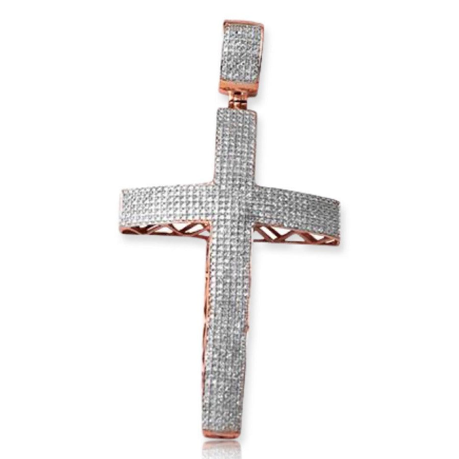 10KR 1.15CTW DIAMOND DOME MICROPAVE CROSS - Johnny Dang & Co