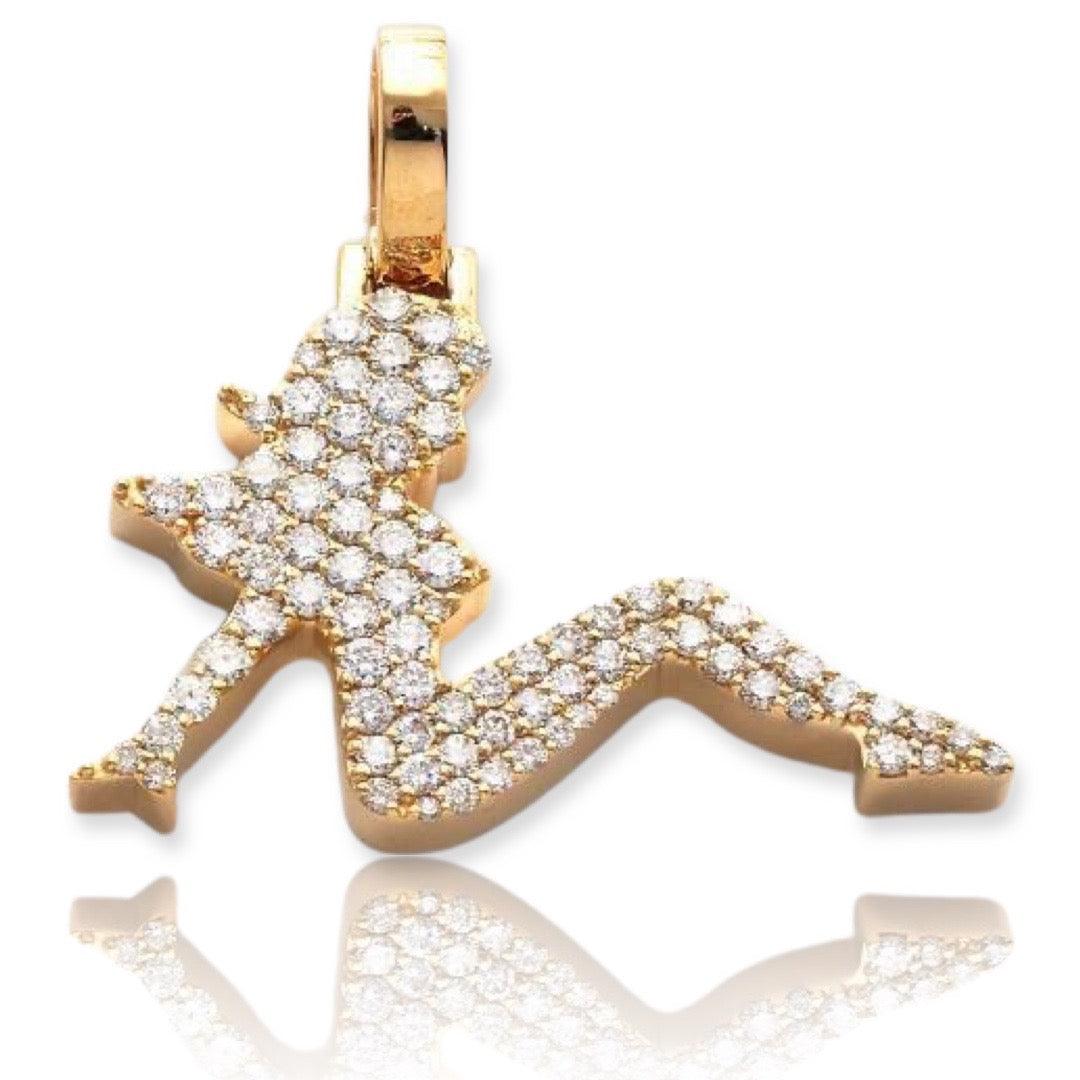 10KY 1.35CTW DIAMOND SITTING LADY PENDANT - Johnny Dang & Co