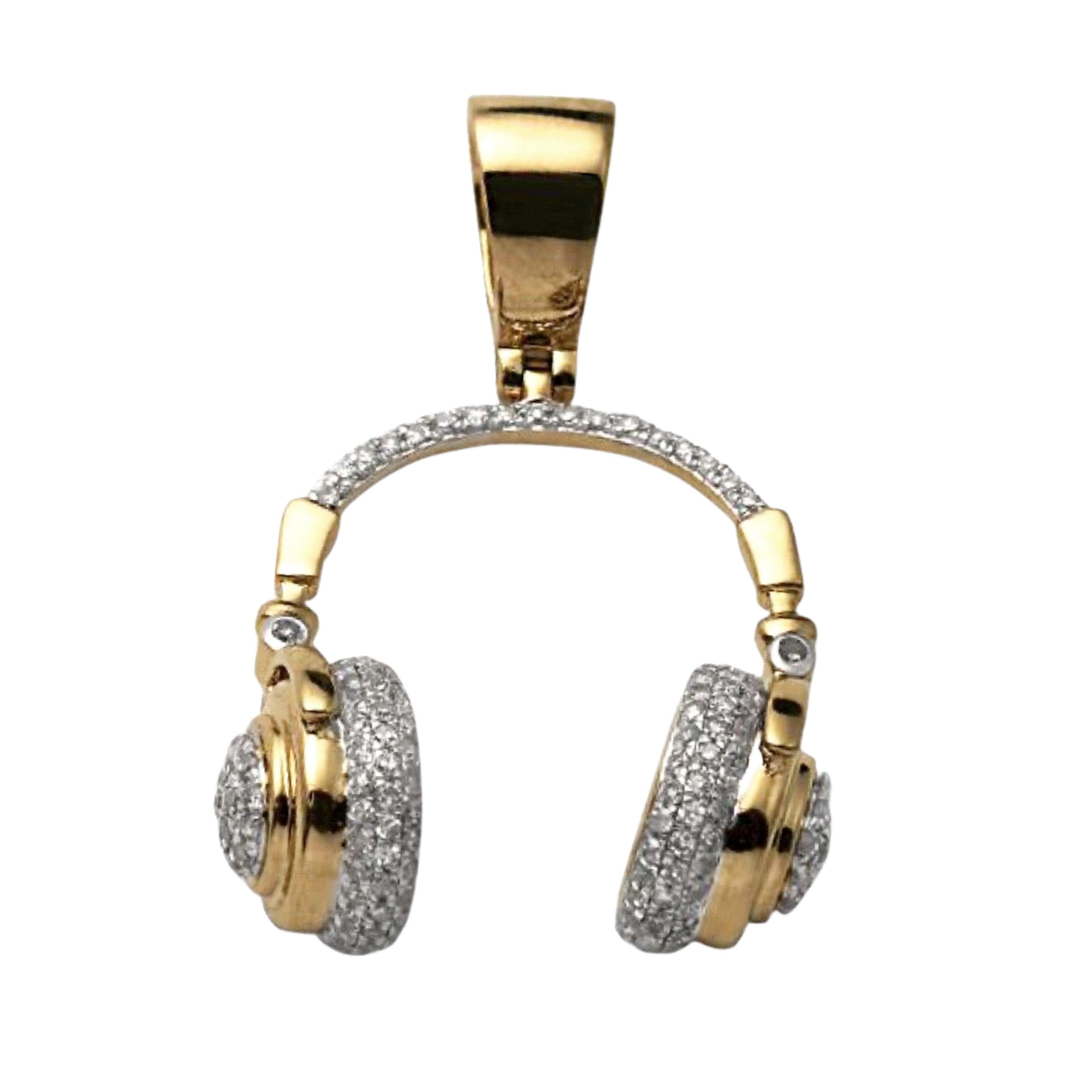10KY 1.10CTW DIAMOND HEADPHONES PENDANT - Johnny Dang & Co