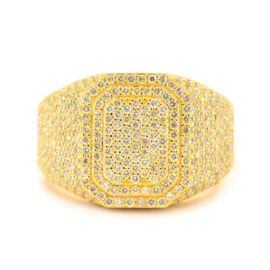 Custom Gold 3.5cttw Round Pave Diamond Mens Ring - Johnny Dang & Co