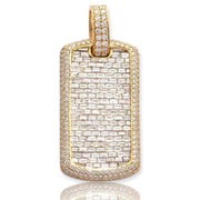14KY 7.00CTW BAGUETTE DIAMOND DOG TAG PENDANT - Johnny Dang & Co