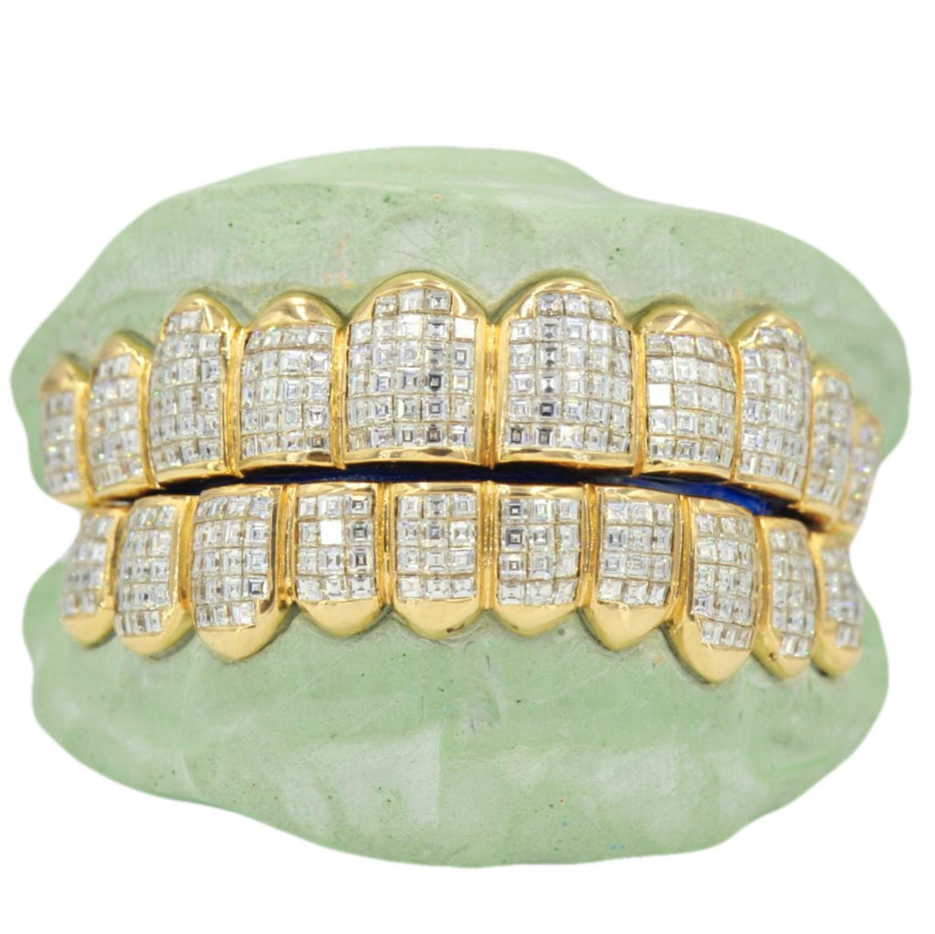 NEW Deluxe Carre Cut Invisible Grillz 10 Teeth - VVS Diamonds - Johnny Dang & Co