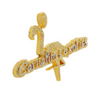14k Gold 3.5ctw VS Diamond Custom Logo Pendant 1.9" x 2.5" - Johnny Dang & Co