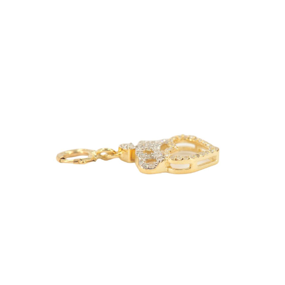 10k Yellow Gold and Diamond 'Heart With Crown' Charm - 10067 - Johnny Dang & Co
