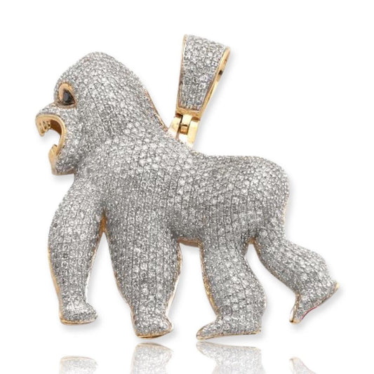 2.20CTW DIAMOND SILVERBACK GORILLA PENDANT - Johnny Dang & Co