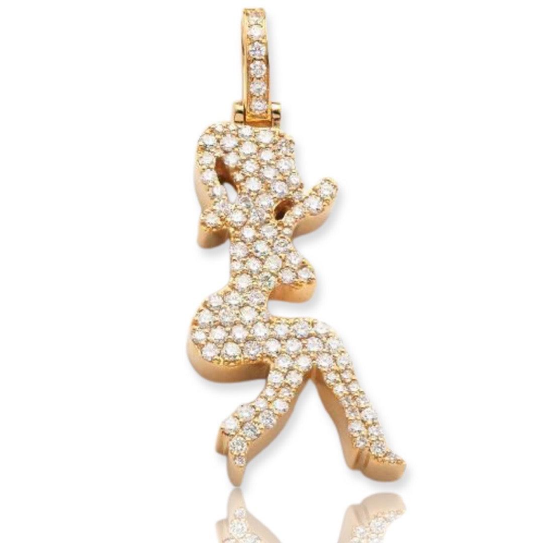 14KY 1.00CTW DIAMOND DANCING LADY PENDANT - Johnny Dang & Co