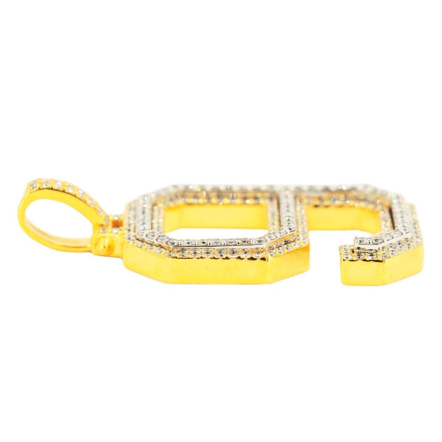 10K Yellow Gold Si Diamond Number 9 Pendant - Johnny Dang & Co
