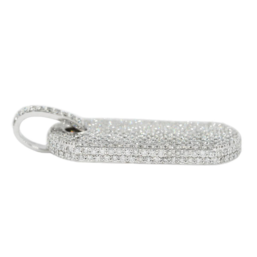 14KW 6.75CTW DIAMOND DOGTAG PENDANT FULLY ICED - Johnny Dang & Co