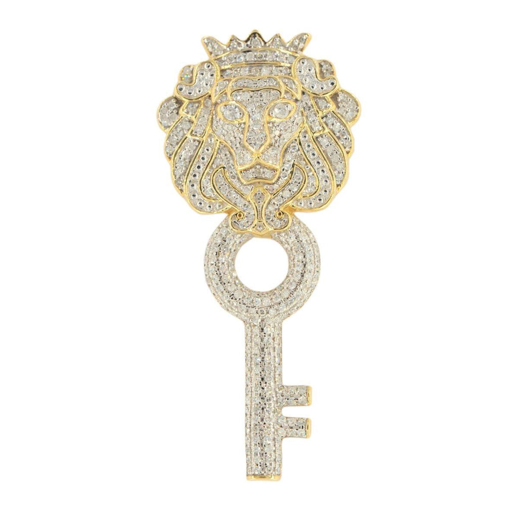 10KY 1.00CTW DIAMOND LION HEAD KEY PENDANT SC4506 - Johnny Dang & Co