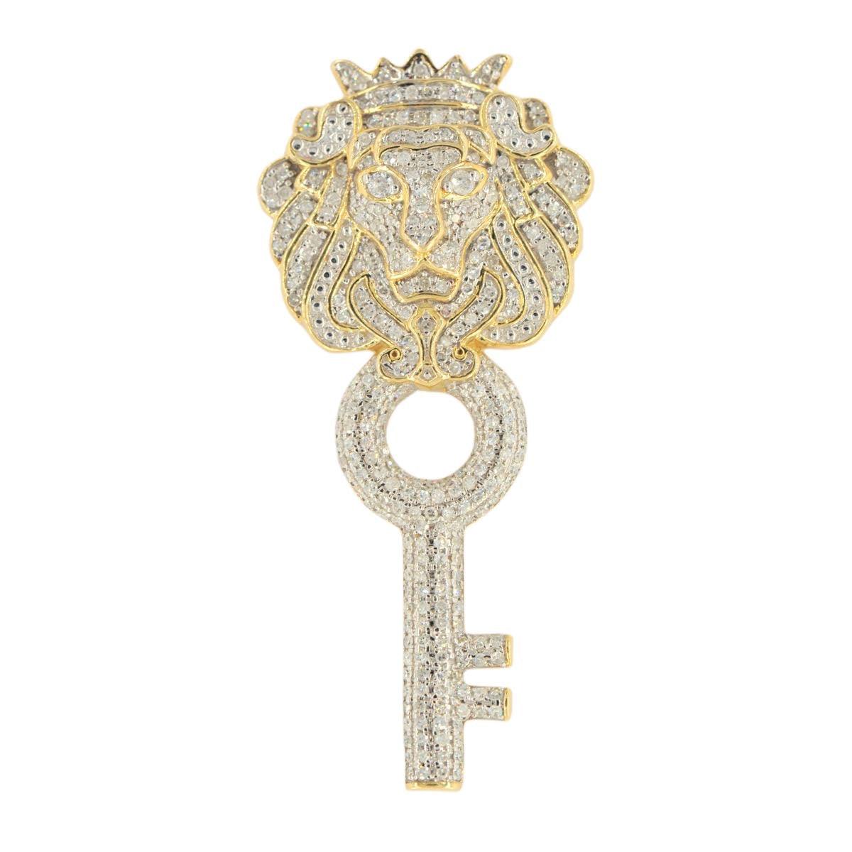 10KY 1.00CTW DIAMOND LION HEAD KEY PENDANT SC4506 - Johnny Dang & Co