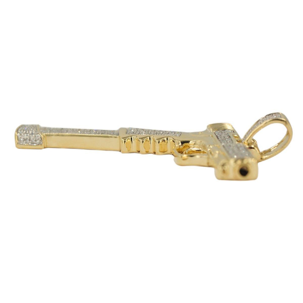 10KY 0.65CTW DIAMOND GUN PENDANT - EXTENDED CLIP - Johnny Dang & Co