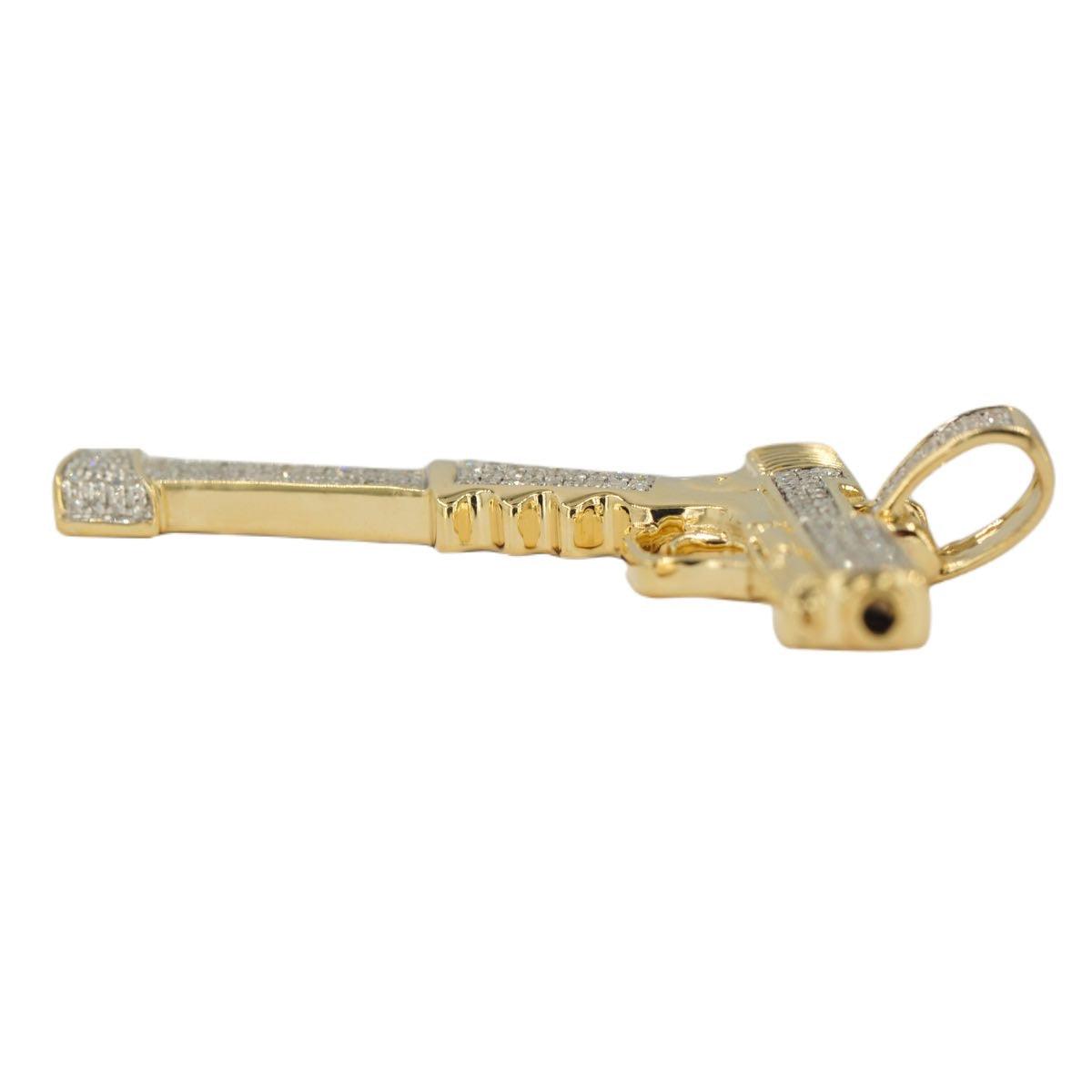 10KY 0.65CTW DIAMOND GUN PENDANT - EXTENDED CLIP - Johnny Dang & Co