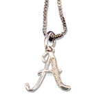 MINI SCRIPT LETTERS SILVER 925 WHITE GOLD PLATED - Johnny Dang & Co