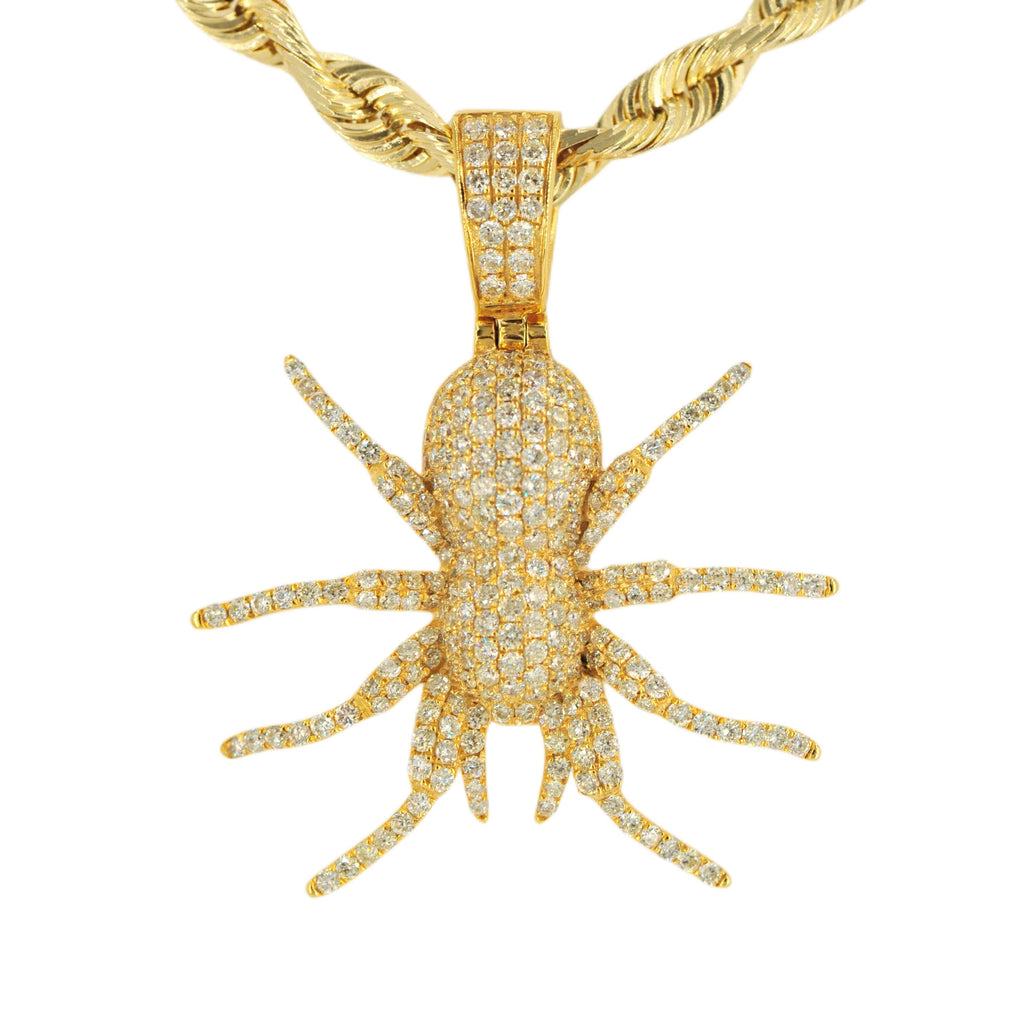 10KY 1.25CTW Diamond 1.25ct Spider Pendant And 24” Rope Chain Bundle - Johnny Dang & Co