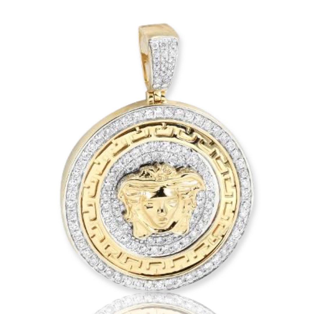10KY 1.75CTW DIAMOND MEDUSA MEDALLION WITH - Johnny Dang & Co