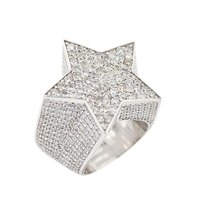 1JDR23.8 - CUSTOM DIAMOND STAR RING - Johnny Dang & Co